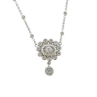 Doris Panos Doilie 18k Gold Diamond Pendant Necklace