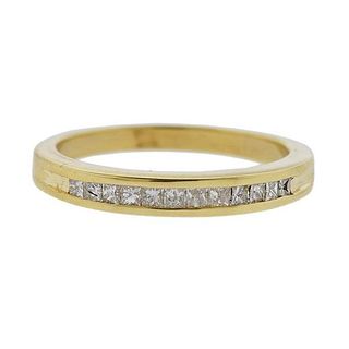 14K Gold Diamond Half Eternity Band Ring