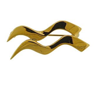 Tiffany &amp; Co Picasso 18k Gold Aquarius Zodiac Brooch Pin 