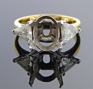 14K Gold  Diamond Engagement Ring Mounting