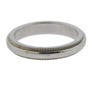 Tiffany &amp; Co Platinum Milgrain Wedding Band Ring