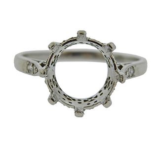 Antique Art Deco Platinum Diamond Engagement Ring Setting 
