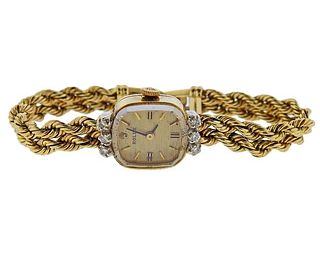 Rolex Mid Century 14k Gold Diamond Lady&#39;s Watch 
