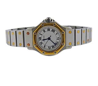 Cartier Santos 18k Gold Steel Automatic Watch 