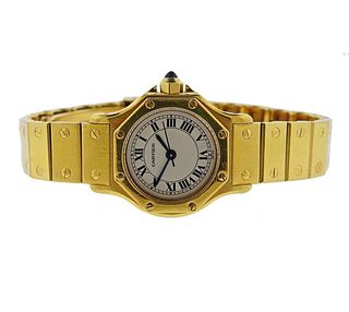 Cartier Santos 18k Gold Automatic Watch 