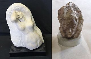 UNSIGNED. 2 Marble Sculptures