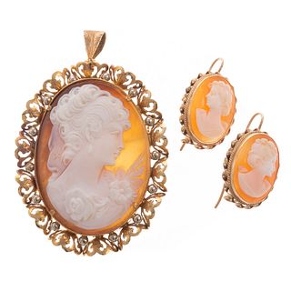 A Collection of Cameo Jewelry in 14K