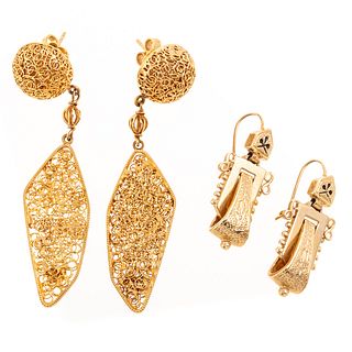 A Collection of Lady's Gold Earrings