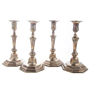 Four Victorian Silver Candlesticks