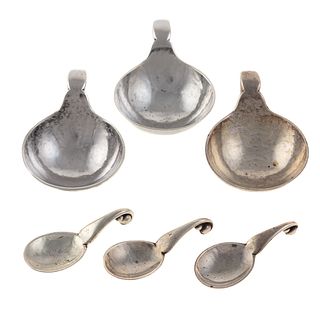 Three Georg Jensen Sterling Salts & Spoons