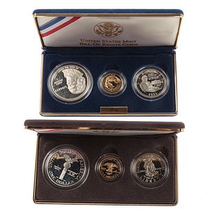 Congressional $ Bill of Rights 3 Coin Sets w/Gold