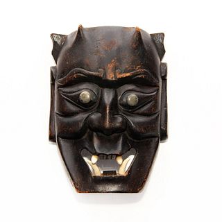 ANCIENT CHINESE DEMON WOODEN WALL MASK