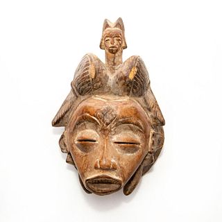 VINTAGE AFRICAN WOODEN WALL MASK FROM SENUFO TRIBE