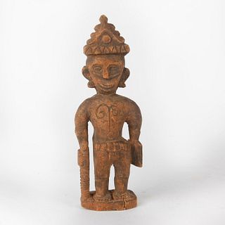 HAND CARVED WOODEN TRIBAL FIGURE