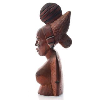 VINTAGE HANDCRAFTED AFRICAN WOODEN BUST