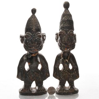 2 NIGERIAN WOOD SCULPTURE WITH SCARIFICATION