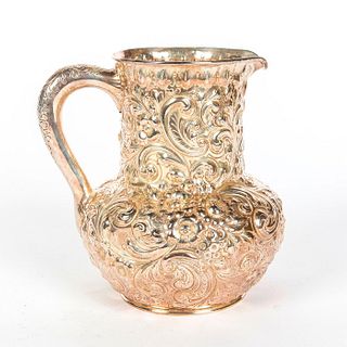 THEODORE B. STARR REPOUSSE STERLING SILVER PITCHER