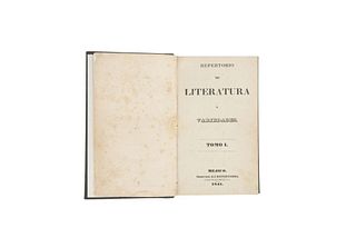 Autores Varios.  Repertorio de Literatura y Variedades. México: Imprenta del Repertorio, 1841. Tomo I. Ilustrado con 39 litografías.