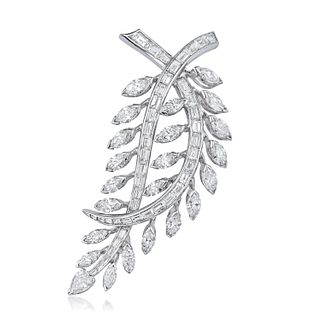 Diamond Leaf Pin