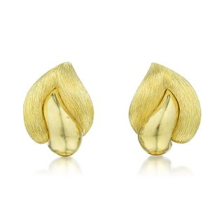Henry Dunay Textured Gold Earrings