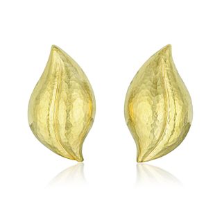 Tiffany & Co. Paloma Picasso Hammered Gold Leaf Pendant/Earclips