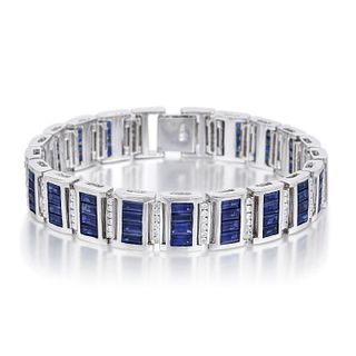 Diamond and Sapphire Men's Bracelet
