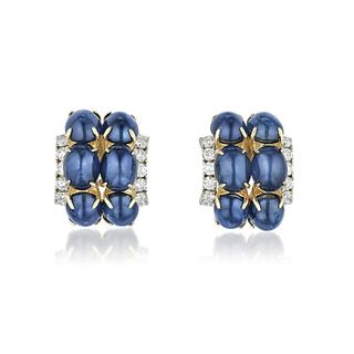 Aletto Bros Sapphire and Diamond Earclips
