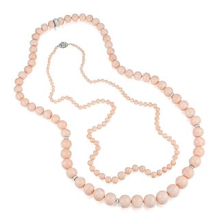 Group of Coral Bead Necklaces