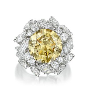 7.60-Carat Fancy Brownish Yellow Diamond Ring