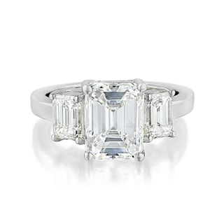 3.07-Carat Emerald-Cut Diamond Ring