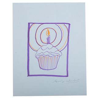 Andy Warhol. Purple Cupcake Candle