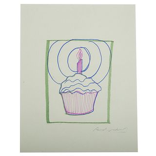 Andy Warhol. Green Cupcake Candle