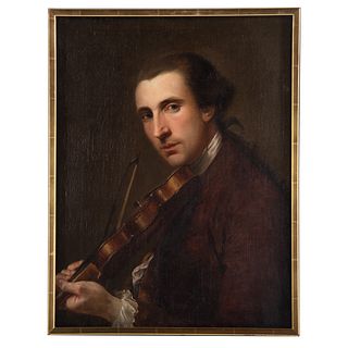 Continental School,18th c. Portrait Of A Violinist