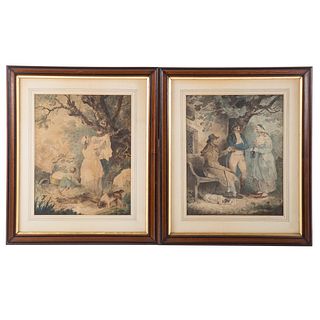 George Morland. Two Hand Colored Engravings