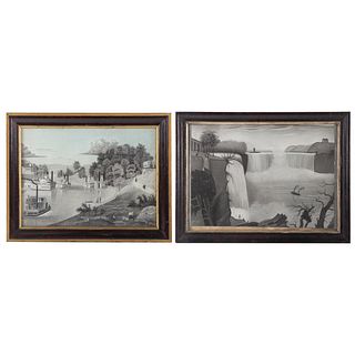 Two American 19th c. Charcoal Drawings
