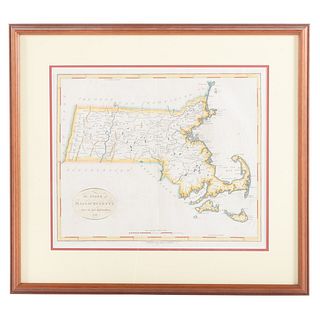 Framed Map Of The State Of Massachusetts, 1796