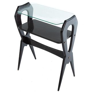 Italian Modern Painted Wood/ Glass Side Table