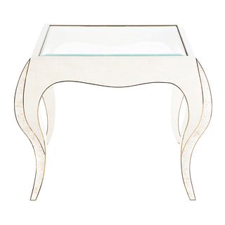 Contemporary Tessellated Stone/Glass Side Table