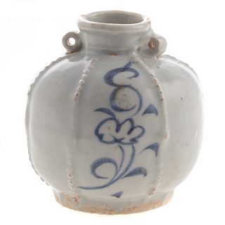Small Chinese Blue/ White Paneled Vase