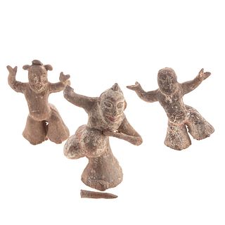 Three Chinese Terracotta Dancers