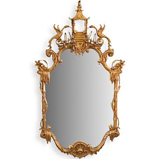 Carved Chinoiserie Gilt Wood Mirror