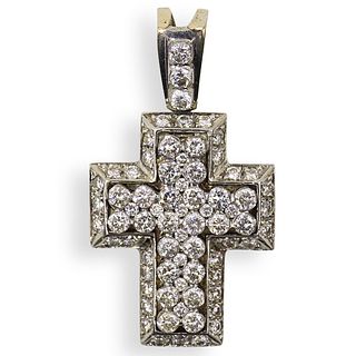 18k Gold and Diamond Cross Pendant