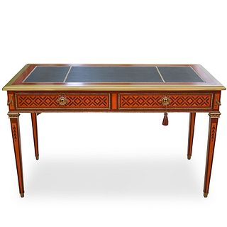 French Antique Marquetry Inlaid Desk