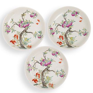 (3 Pc) Chinese Enamel Porcelain Plate