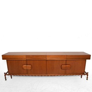 Midcentury Mexican Modernist Floating Bamboo Credenza, Frank Kyle, 1960s