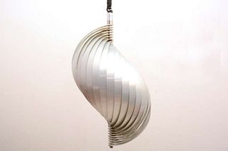 Mid Century Modern French Pendant Chandelier by Mathieu Lamp "S" Shape