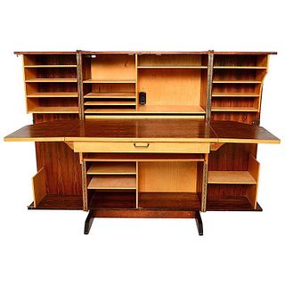 Mid-Century Danish Modern Rosewood Rare Hideaway Desk Cabinet