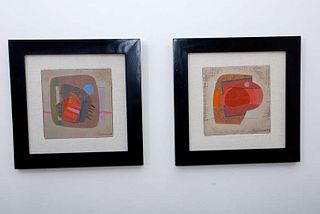 Pair of  Abstract Paintings by Jose Luis Serrano 1982