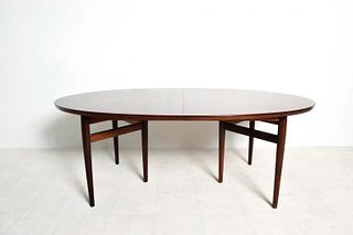 Mid Century Danish Modern Rosewood Oval Dining Table by Arne Vodder for SIBAST