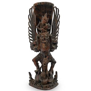Balinese Carved Wood Garuda Sculpture